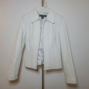 Andrew Marc Leather Jacket for Women Off White Ibory Size S